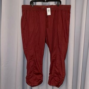 Crop Pull-On Skinny Stretch Poplin Mid-Rise Pant